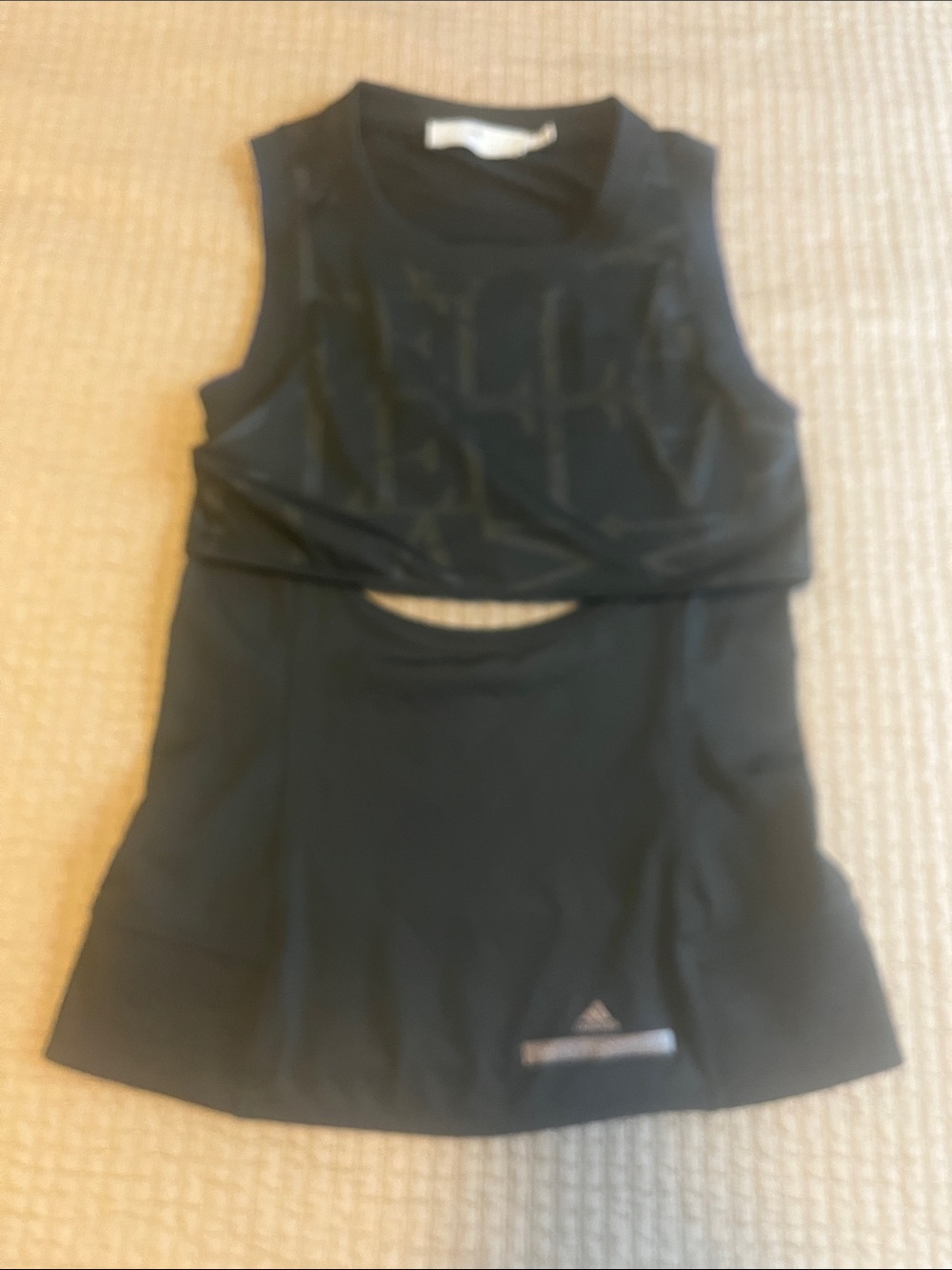 Stella McCartney Black Athletic Mesh Crewneck Top